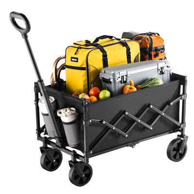 Chariot pliant pliable avec roues, chariots pliables d'une capacité de 225 lb, chariot utilitaire léger et portable pour l'épicerie, les sports, le camping et le jardin