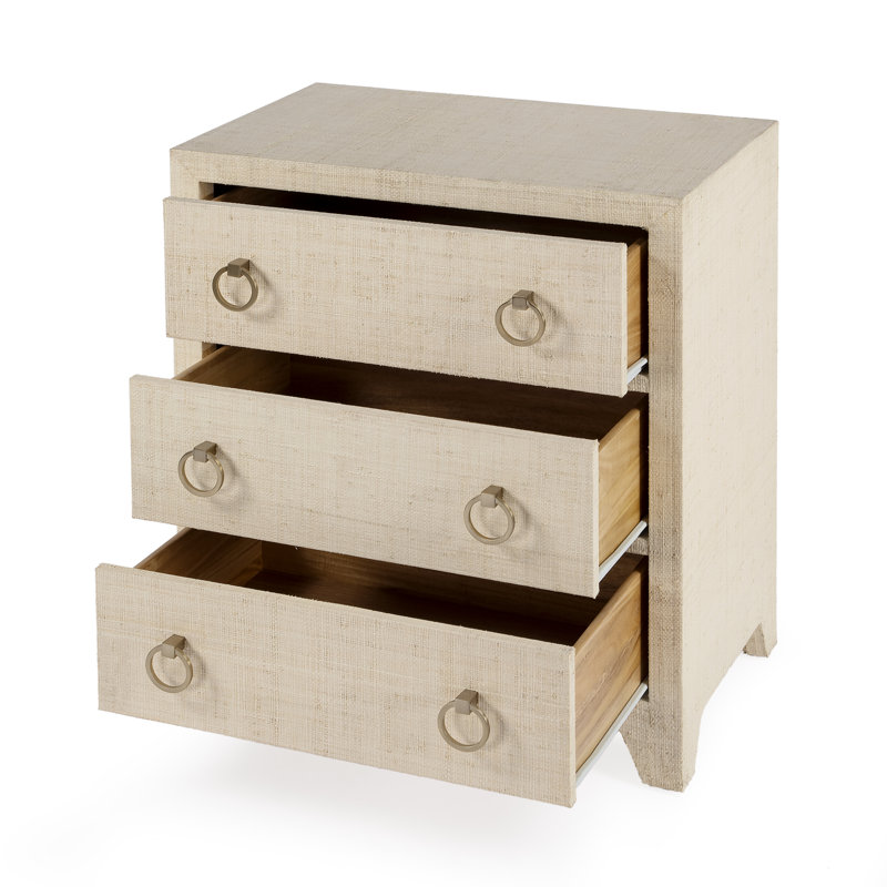 Birch Lane™ Cleo 3 - Drawer Raffia Dresser | Wayfair