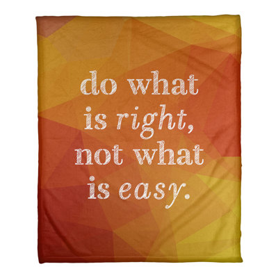 Faux pierre- "do what is right polaire couverture"