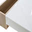 Table basse tendance très brillante avec 2 tiroirs, compartiments cachés, tablette ouverte, blanc, 41,3 po x 23,6 po, design moderne