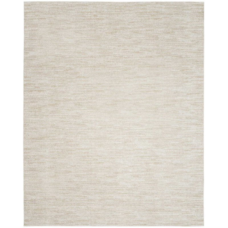 Mullican Sandy Solid Ivory/Beige Easy Care Indoor/Outdoor Area Rug, Rectangle 8' x 10'