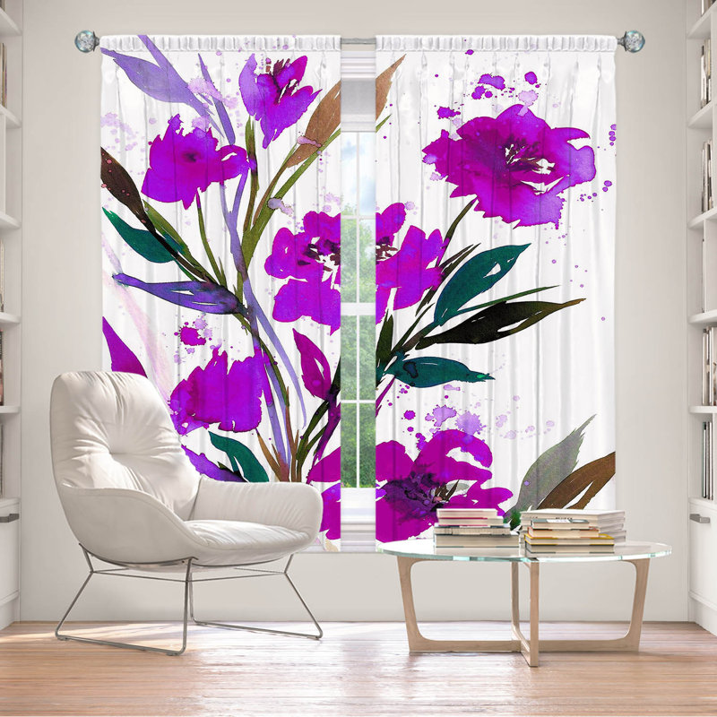 Rideau en polyester, L 40 po x L 61 po, Mauve