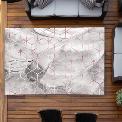 Symmetry Outdoor Area Rug | Abstract Home Decor for Office