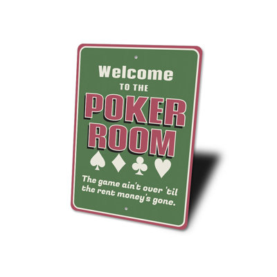 Poker Room Welcome Aluminum Sign