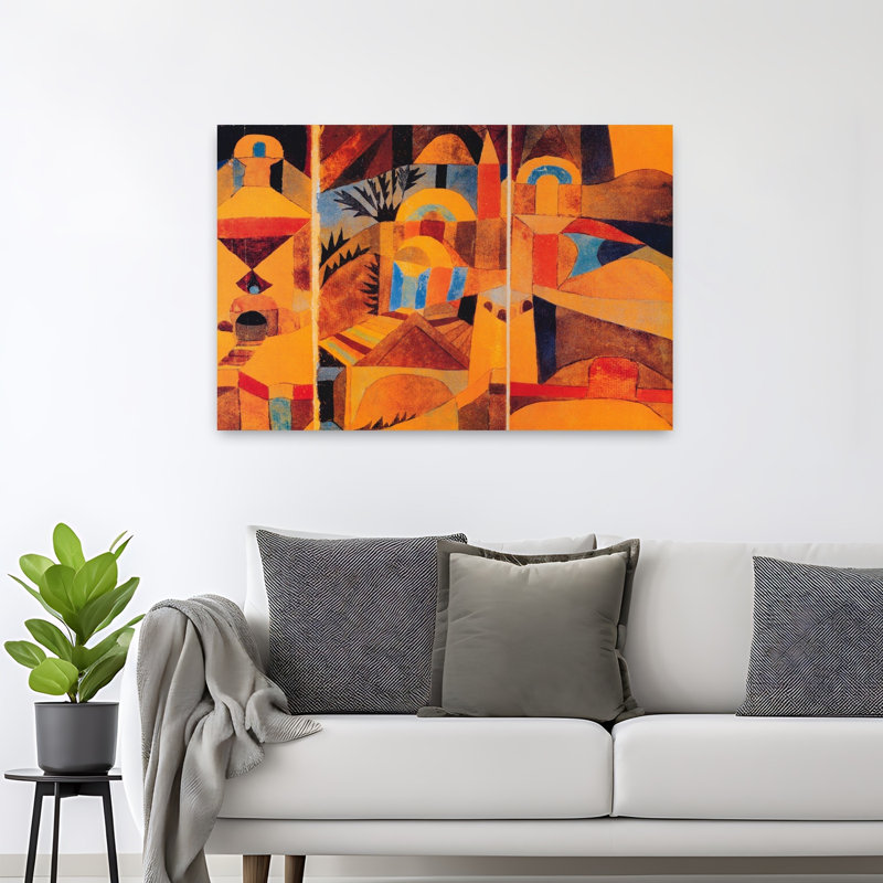 Il Giardino Del Tempio Abstract Contemporary Wall Art Print by Paul Klee - 1 Piece Wrapped Canvas Wall Art