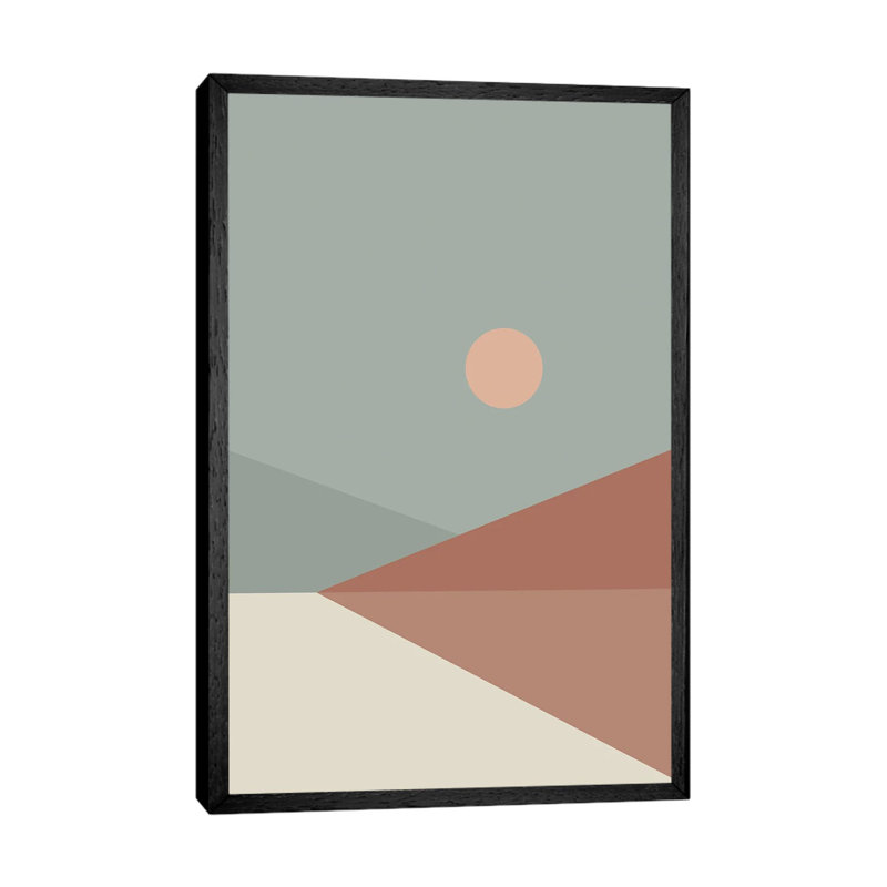 Geometric Landscape IV - Print on Canvas, 101.6 cm H x 66.04 cm W, Black Framed