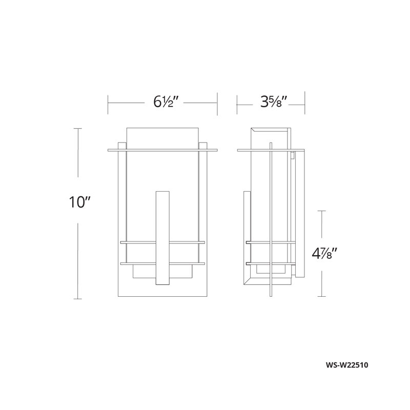 Kyoto LED Outdoor Flush Mount, 10" H x 6.5" W x 4" D