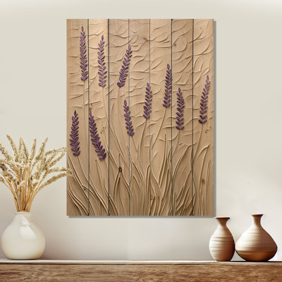 Lavender Whispers Of Provence V - Traditional Wood Wall Art On Natural Pine Wood