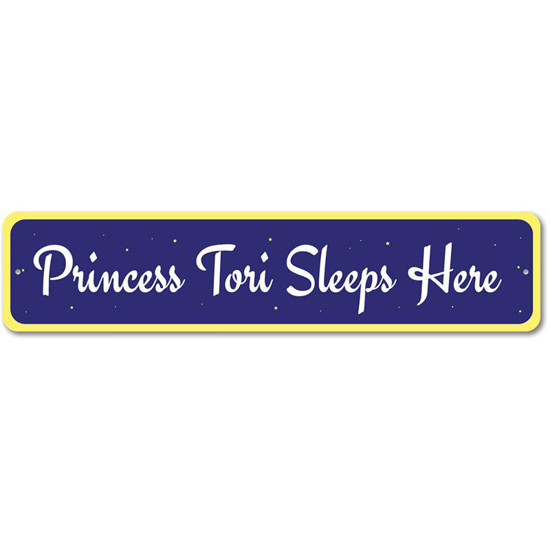 Plaque princesse en métal, H 4 po x l 18 po x P 0,04 po