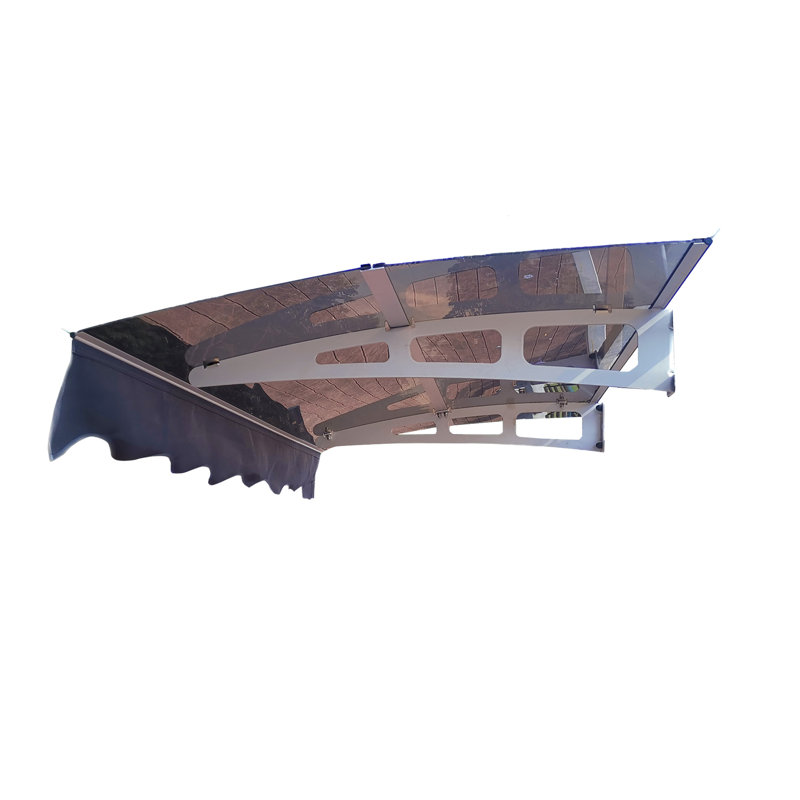 Door Window Awning 59"x34" - Polycarbonate Panel Rust- Brackets Heat Windproof Canopy & Aluminum Rain Uv80+