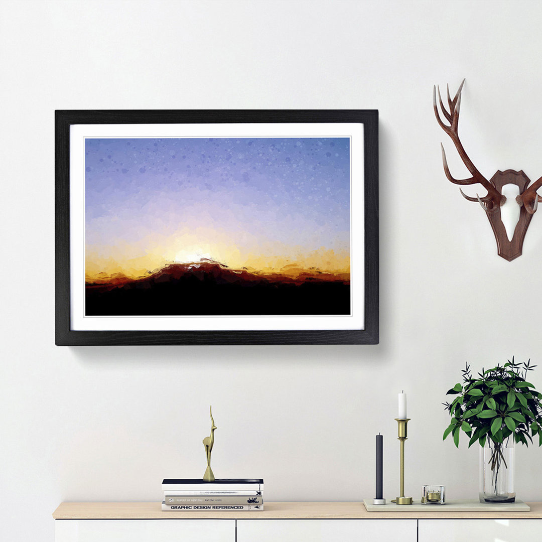 Table Mountain at Sunset in Abstract - Framed Print