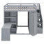 Lit mezzanine avec garde-robe, bureau et tablettes, parfait pour économiser de l'espace et la vie multifonctionnelle dans les maisons modernes. (Matelas non inclus)-131138010