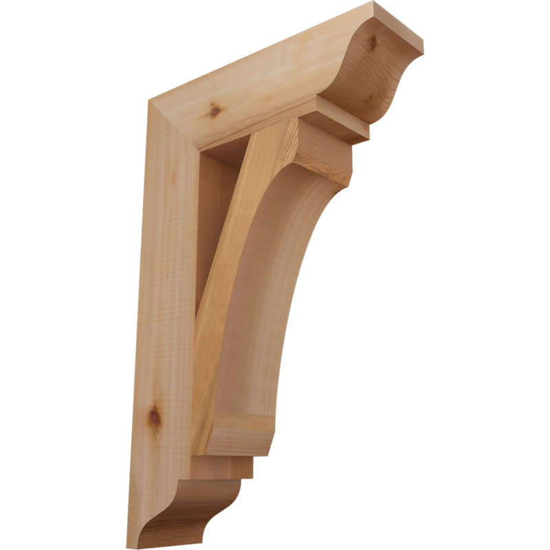 Support en bois rustique traditionnel BKTLEC01, Cèdre rouge de l'Ouest (lisse), H 22 po x l 3,5 po x P 14 po