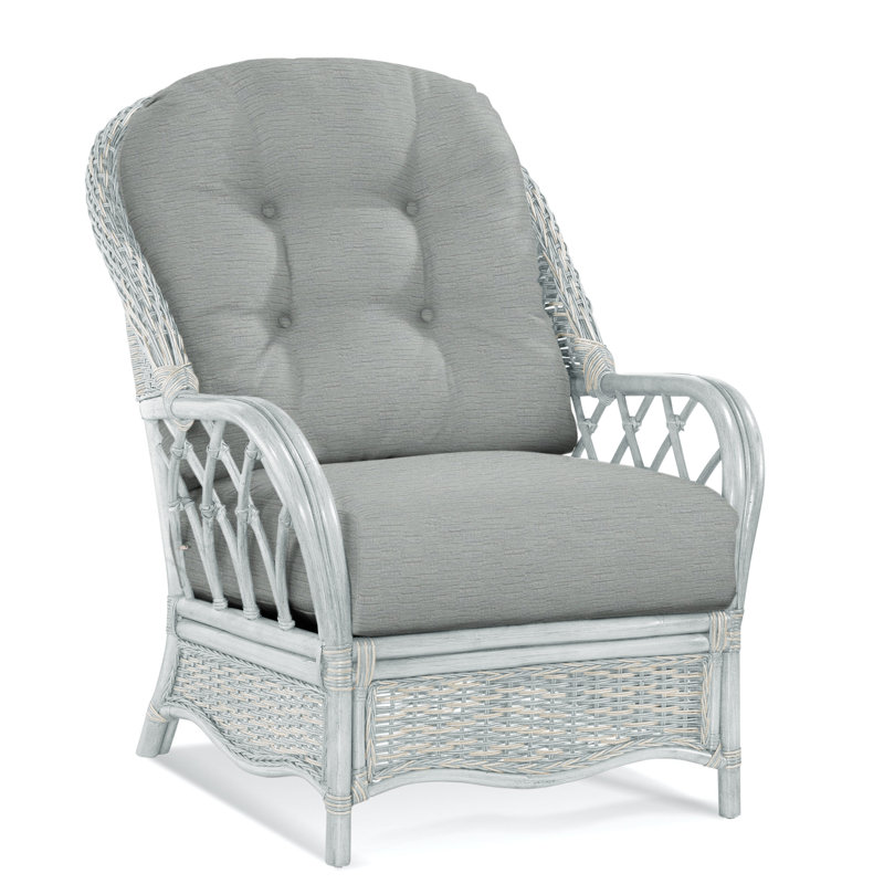 Chaise avec accoudoirs en rotin Everglade, Bisque, Kensington traditionnel; 0611-66