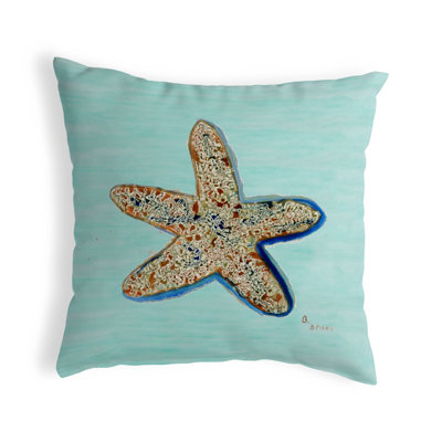 Starfish Outdoor Reversible Throw Pillow