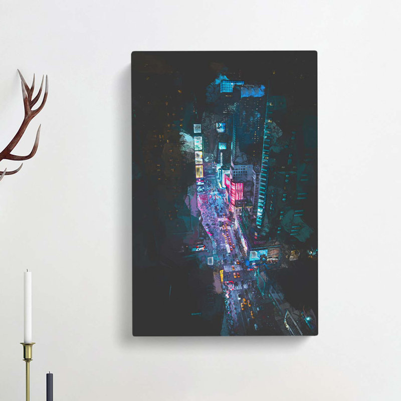 Looking At Times Square In New York In Abstract - Wrapped Canvas, 50cm H x 35cm W x 3cm D