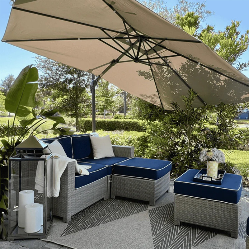 Cantilever Parasol, 264.2cm H x 365.8cm W x 274.3cm D, Sand Dune