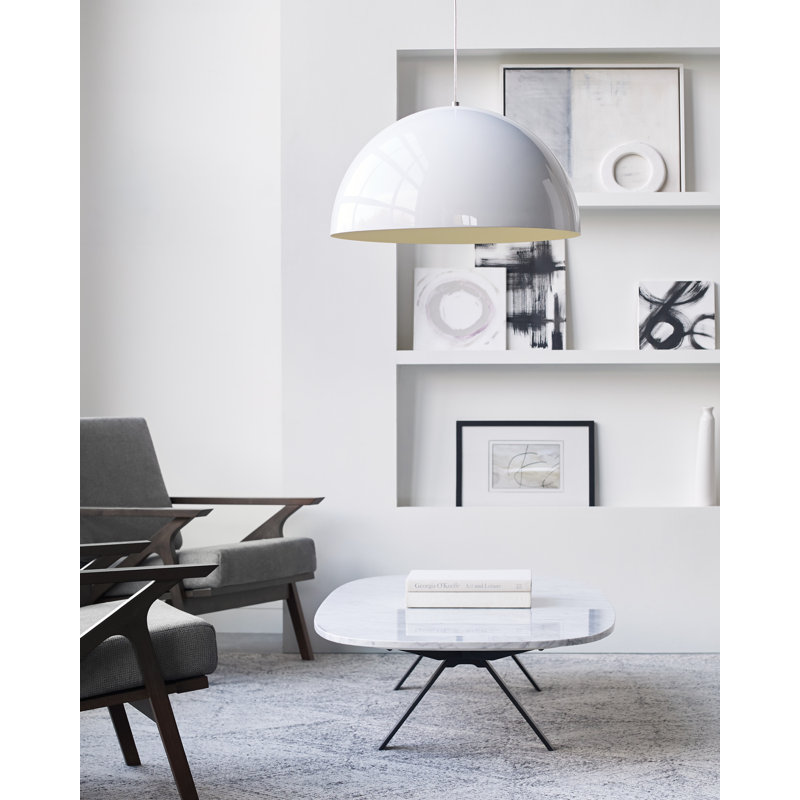 Powell Street 1 - Light Pendant, White, Gloss White/White, No