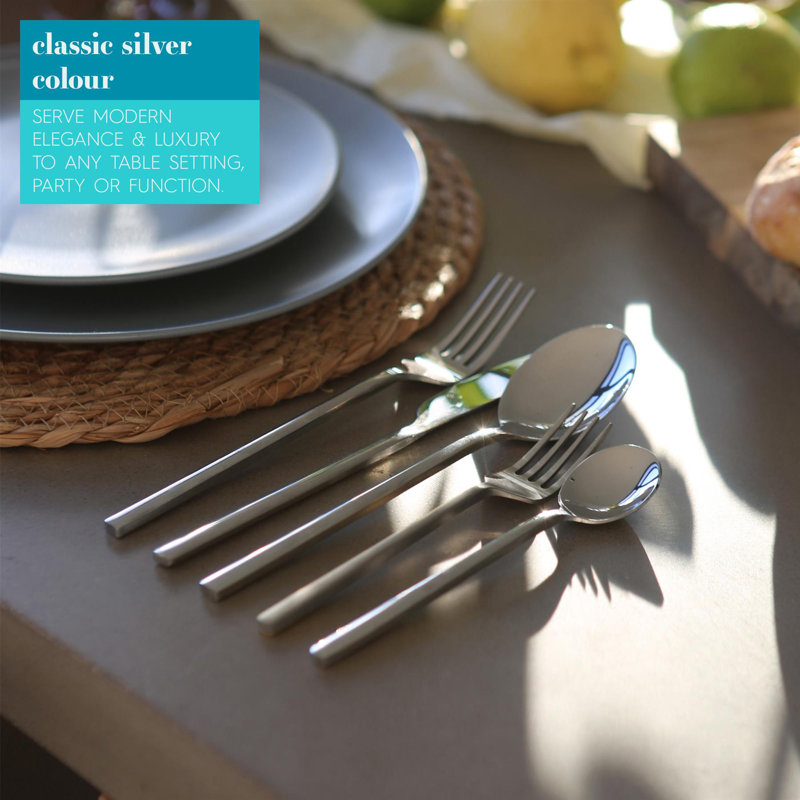 Argon Tableware Stainless Steel Cutlery Set, Silver