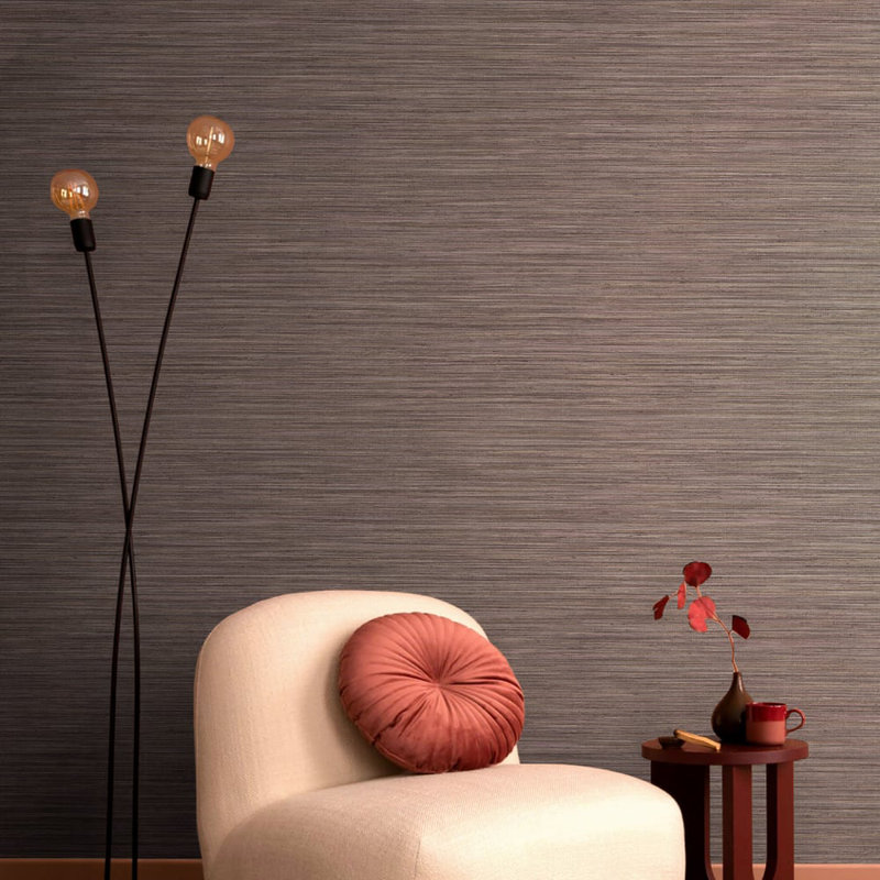 Ornamenta Collection Horizontal Texture Wallpaper Roll, Purple
