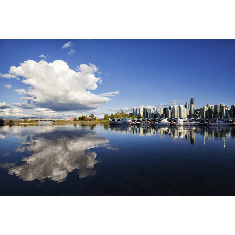 Vancouver Skyline Reflection by LeonU - Wrapped Canvas Print, 61cm H x 91cm W