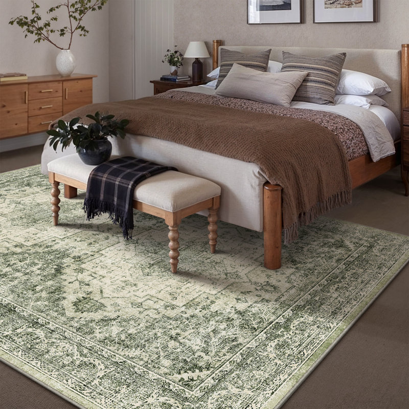 Savana Vintage Oriental Green Area Rug, Rectangle 8'6" x 11'6"