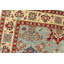 Tapis bleu en laine noué à la main de conception unique 4 pi 8 po x 6 pi 2 po