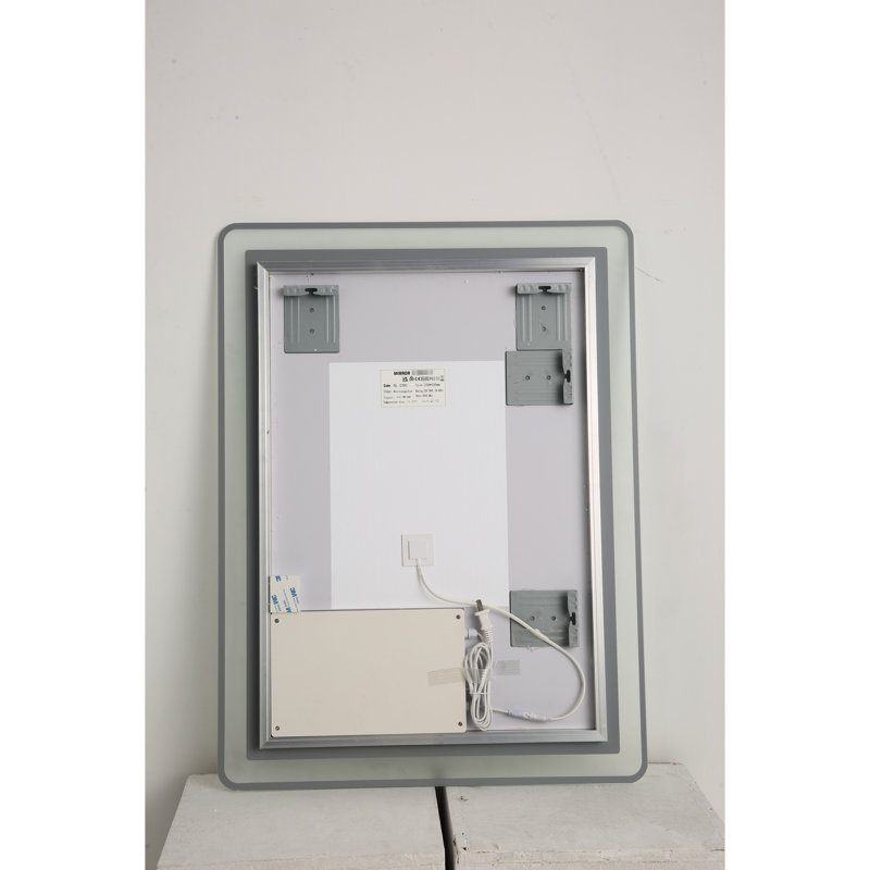 Miroir de salle de bain 36 po x 36 po avec DEL - brume, cuivre à intensité variable de 5 mm - argent pour une hygiène sophistiquée