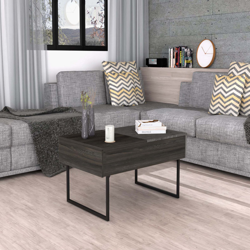 Table basse à plateau relevable avec rangement Quwanda