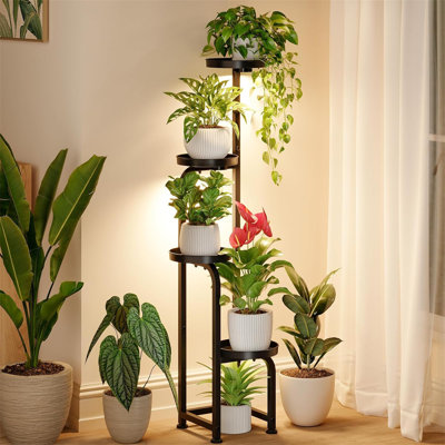 Support de plante d'angle pour pots multiples - Maximisez votre espace intérieur et extérieur - Vert foncé