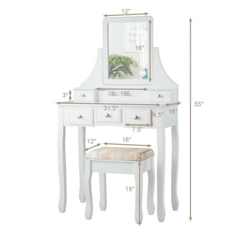 Coiffeuse Kaylahni, Blanc