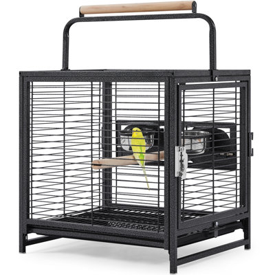Alenushka 25.5'' Iron Flat Top Travel Bird Cage with Perch