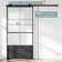 84" Glass and Metal Barn Door with Installation Hardware Kit (Include Soft-Close)