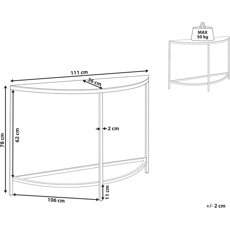Mastropietro 111cm Glass Top Console Table
