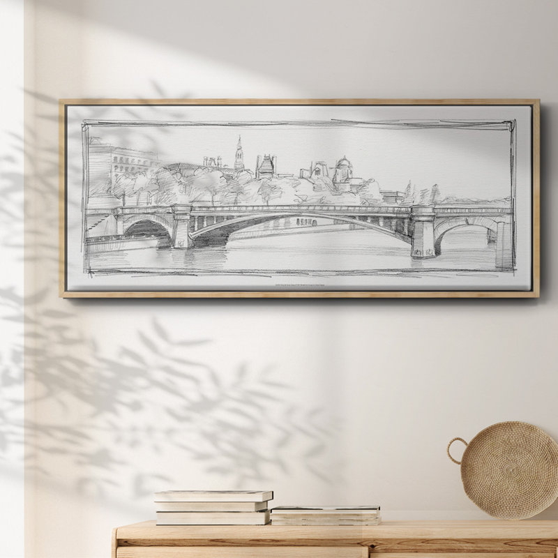 Pont de Notre Dame- Framed Canvas, 24" H x 60" W
