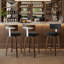 2PCS Swivel Bar Stools, Faux Leather Kitchen Stools Upholstered Barstools With Back-1561114436