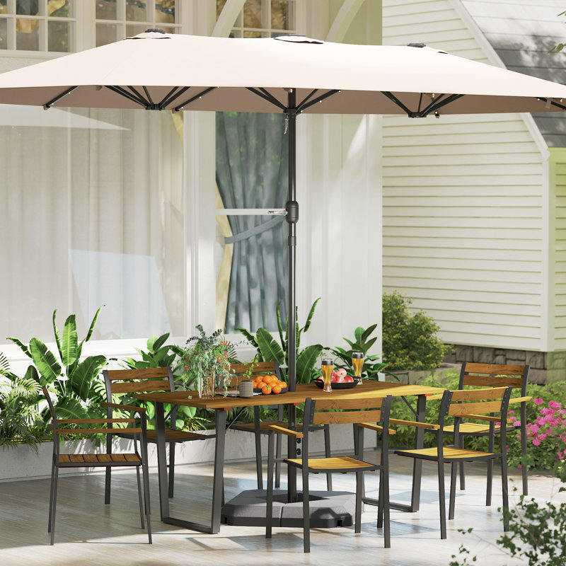 Rectangular 7 - Piece 6 - Person 68.9Cm L Outdoor Table Set
