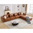 6-Piece 152.76” Leather Upholstered Sectional Sofa-1241260198