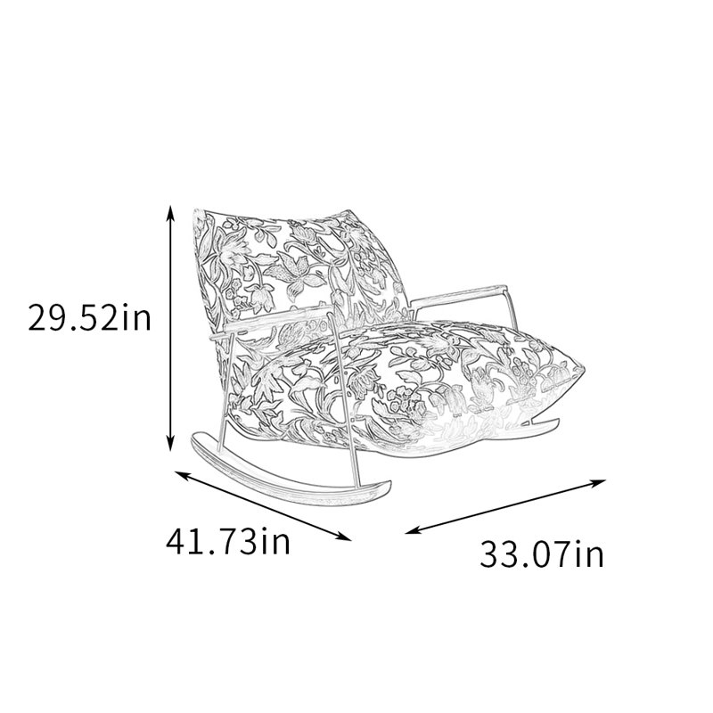 Chaise berçante décontractée en lin et coton Living Room
