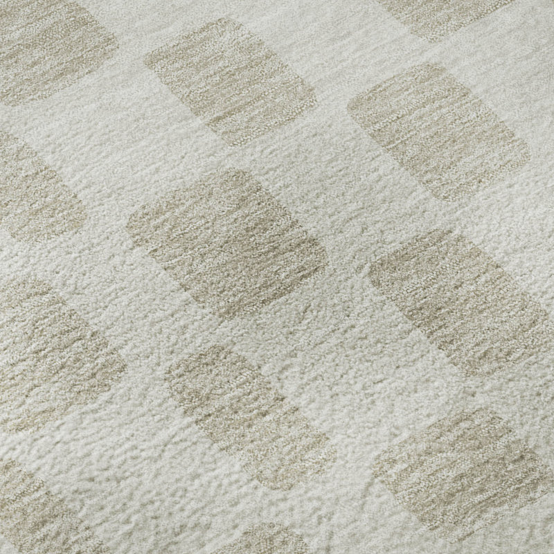Premium Machine Washable Prisco Ivory Rug, Rectangle 8' x 10'