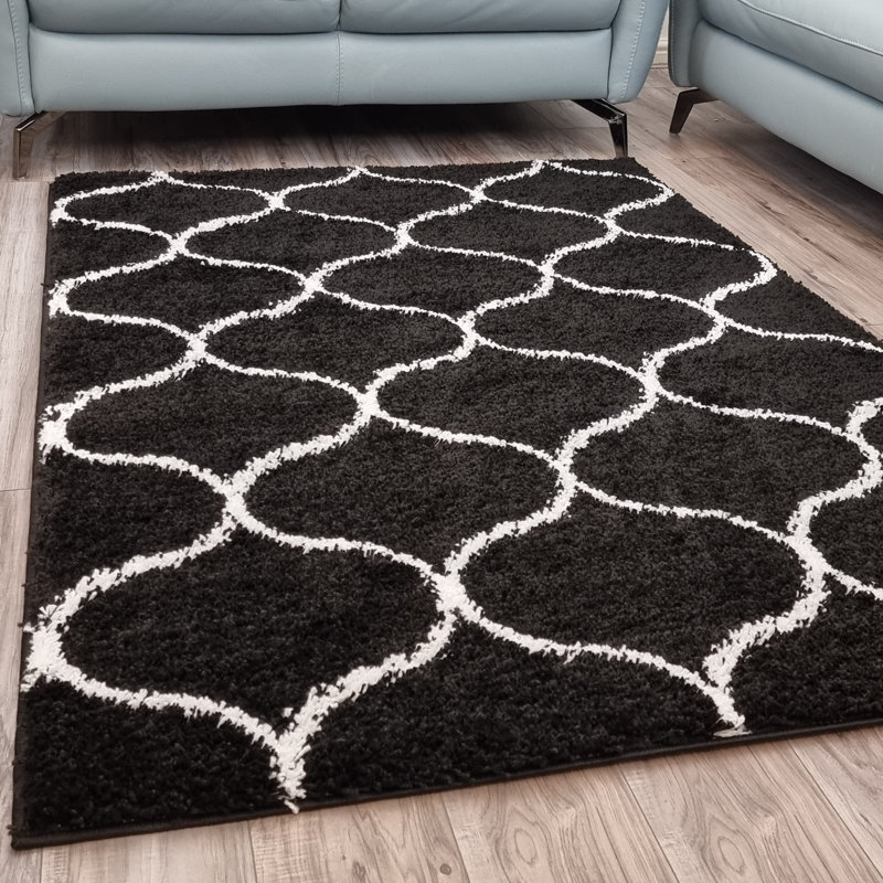 Nay Geometric Shag Area Rug, Rectangle 200 x 290cm