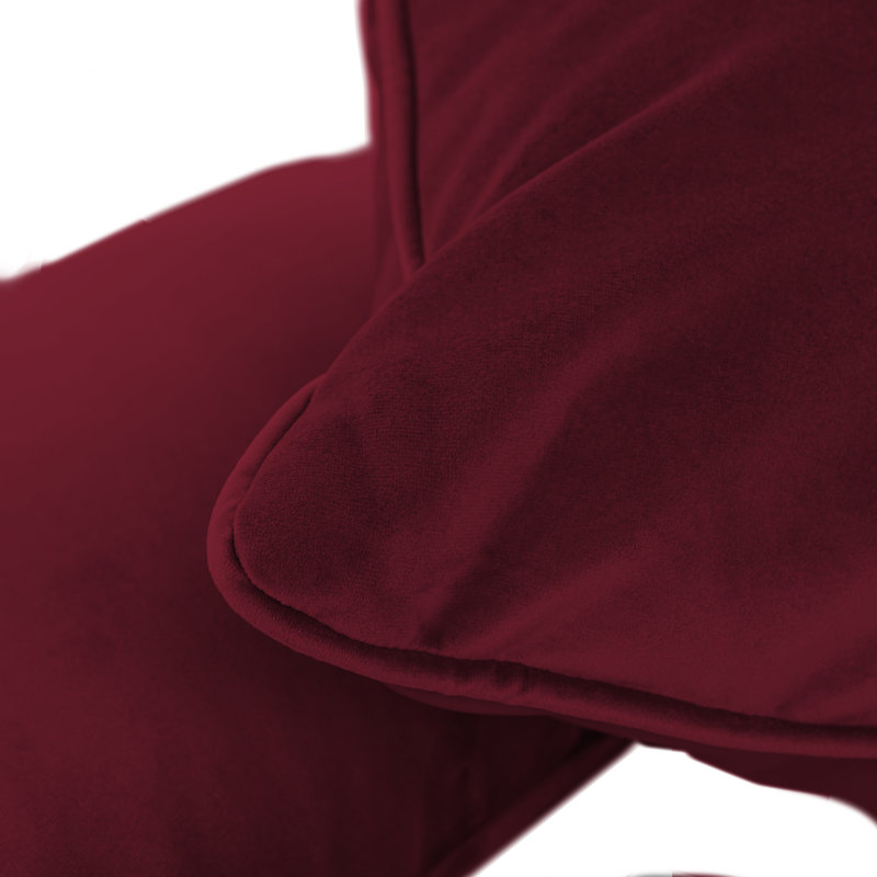 Rectangle Lumbar Microfiber Pillow with Piping, 2-pack, Rectangular 12"H x 20"W, Bordeaux