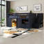 Lit de rangement en mezzanine en bois, cadre gris moderne pour chambre d'enfant