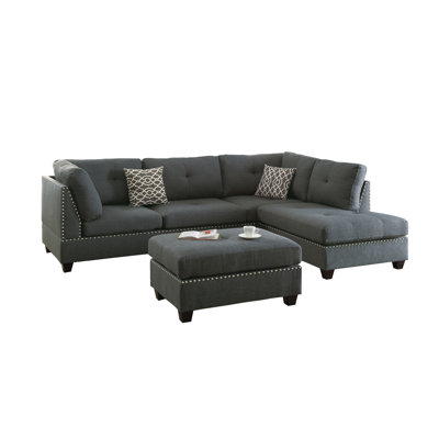 3-PC SECTIONAL In Blue Gray