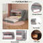 Lit superposé double avec lit gigogne simple et escalier, tablettes, DEL-1840755293