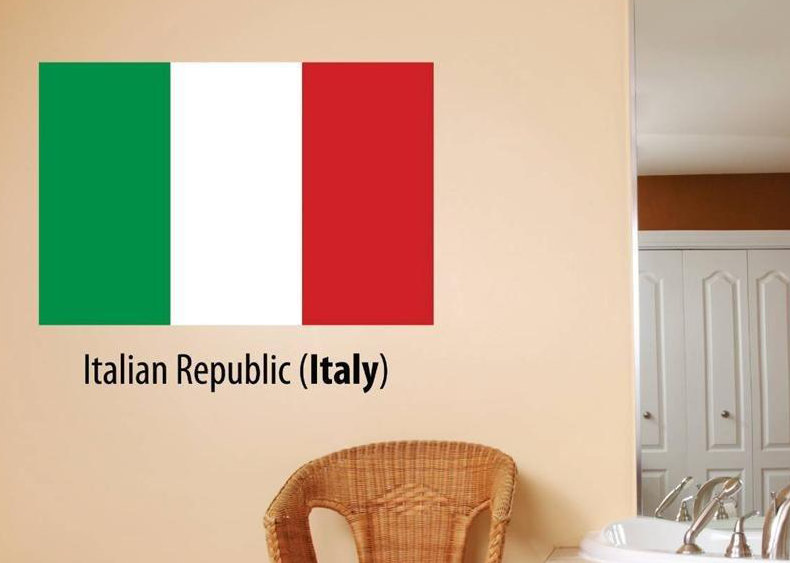 Décalcomanie murale drapeau république italienne (italie)