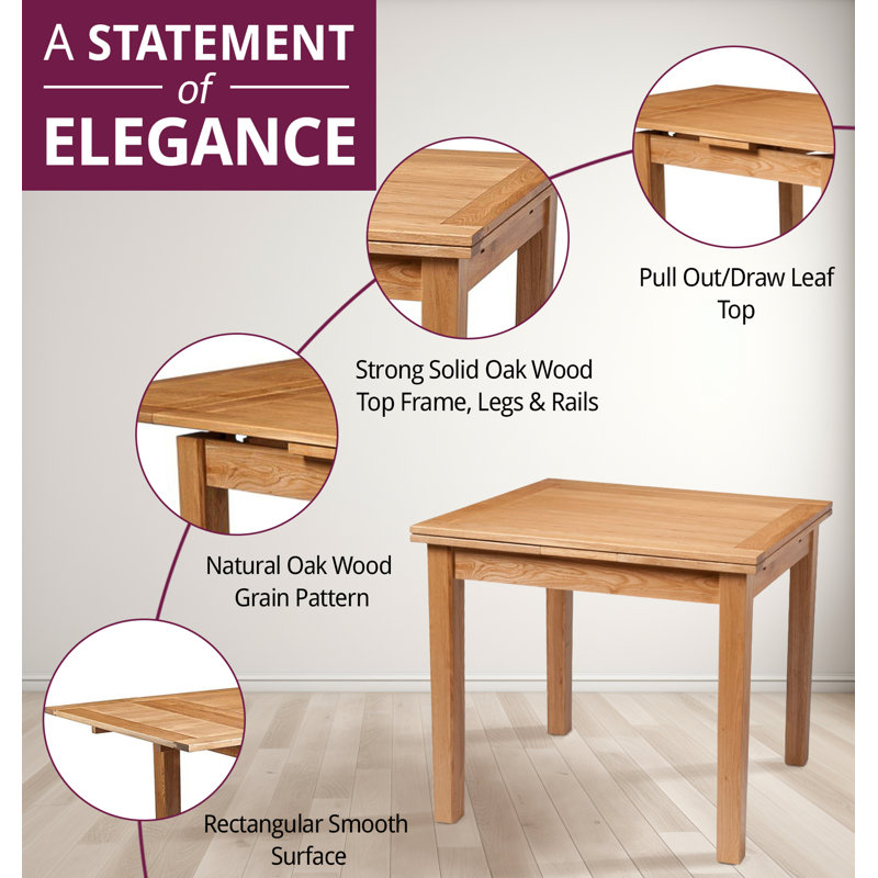 4 - Person Solid Oak Dining Set, White