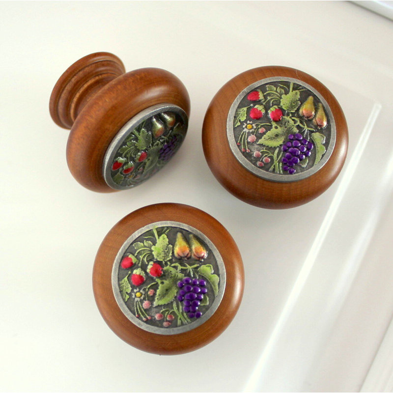 Tuscan Mushroom Knob, Pewter Hand Tinted