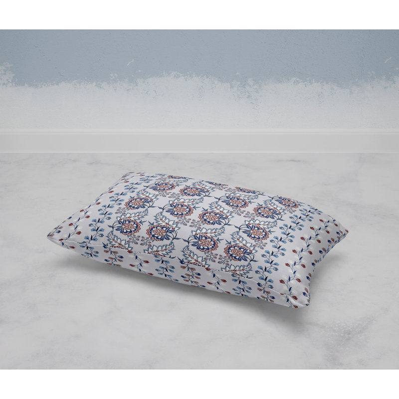 Botanical Bouquet  Rectangular Throw Pillow, Blue/Gray
