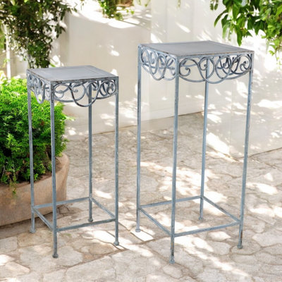 Set Of 2 Metal Plant Stands